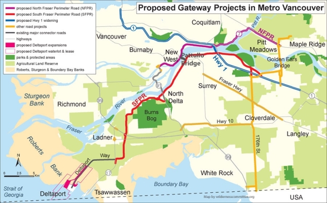 This summary map shows the highway projects that were proposed with the Gateway Program (along with other recent major road projects in the region). The previously proposed NFPR is highlighted in purple.